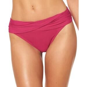Bleu Rod Beattie Sarong Hipster Bikini Swim Bottom in Rouge Bright Fuschia